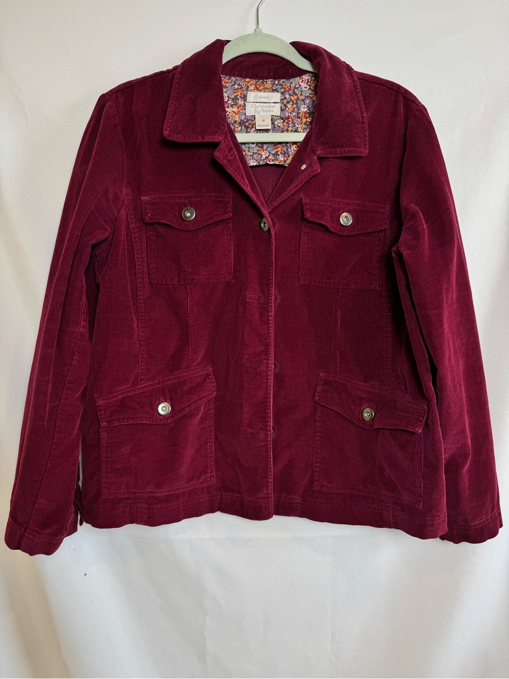 Christopher & Banks Corduroy Button Up Jacket M